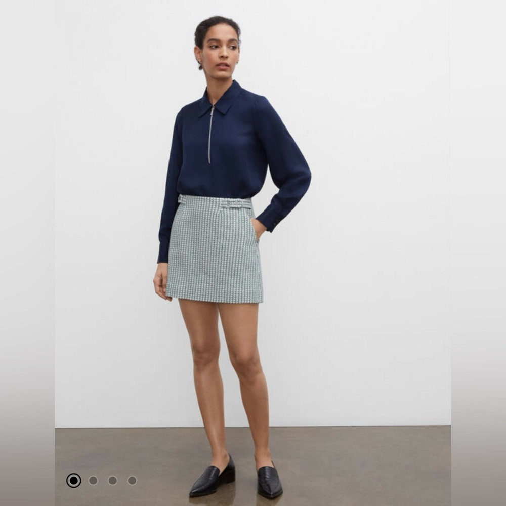 Club Monaco Mini Tweed Skirt in Green